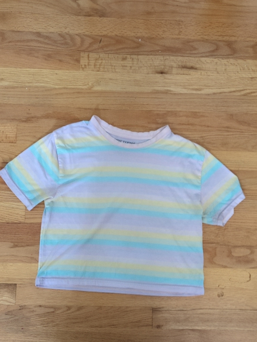 Kawaii Pastel Striped Cropped Tee
